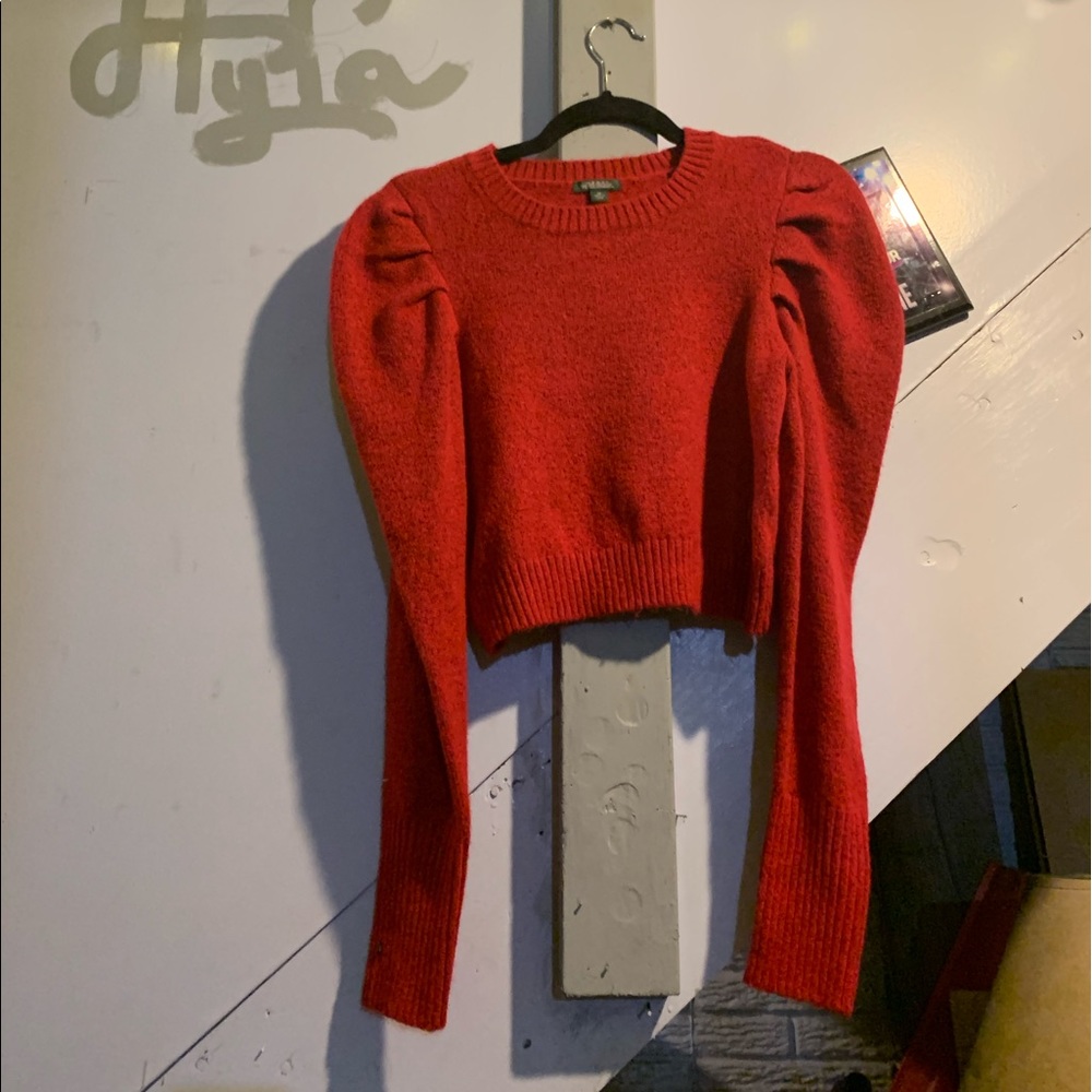 Cropped red sweater